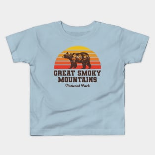 Great Smoky Mountains National Park Bear Retro Vintage Kids T-Shirt